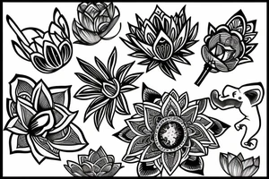 Lotus and elephant tattoo idea