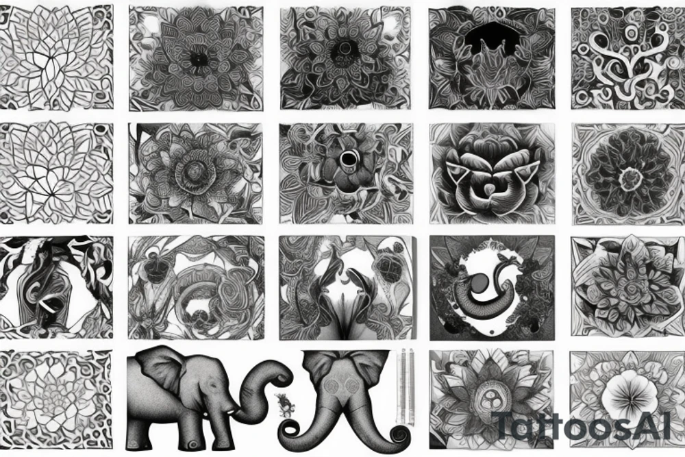 Lotus and elephant tattoo idea