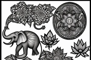 Lotus and elephant tattoo idea
