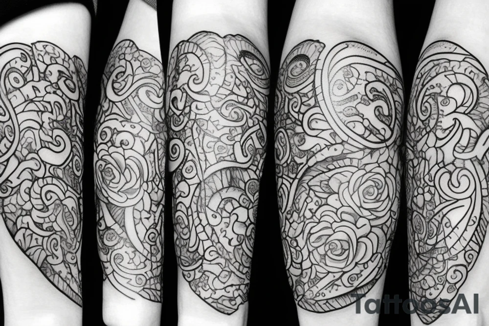 The word love in different languages with florals and elephant tattoo idea The word love in different languages with florals and elephant tattoo idea