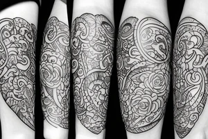 The word love in different languages with florals and elephant tattoo idea