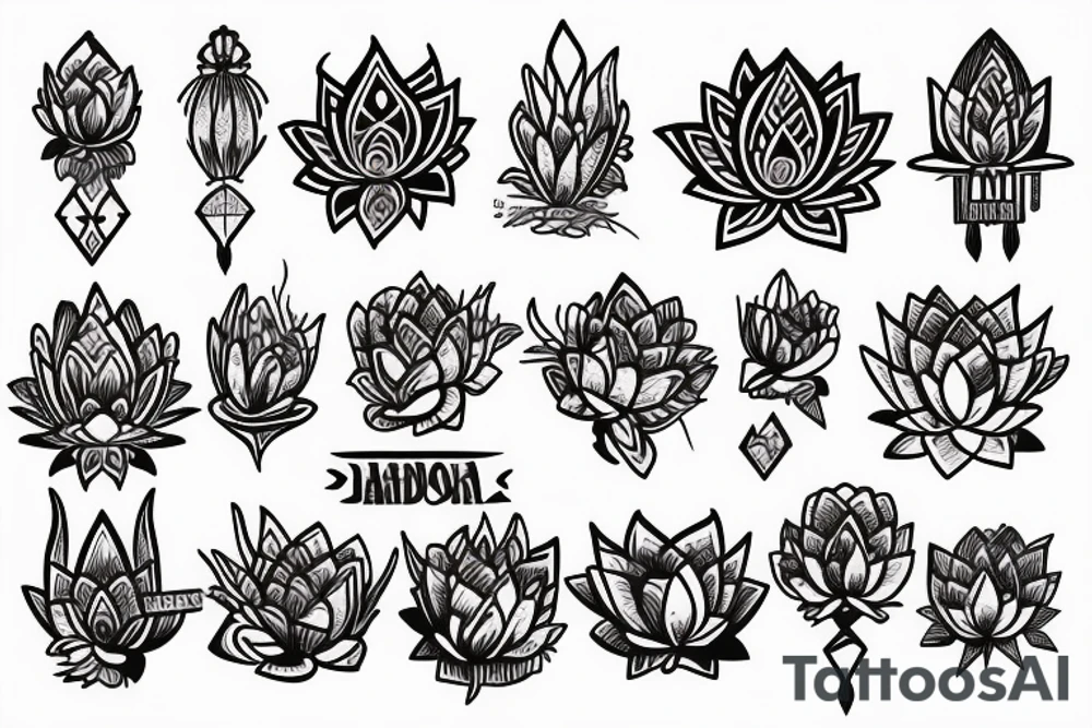 Cambodia lotus tattoo idea