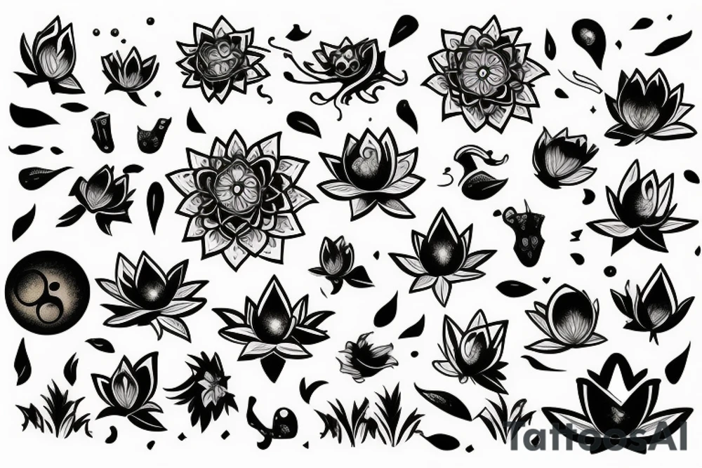 Lotus and moon tattoo idea