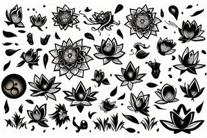 Lotus and moon tattoo idea