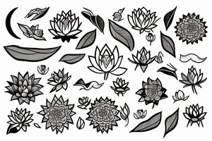 Lotus and moon tattoo idea