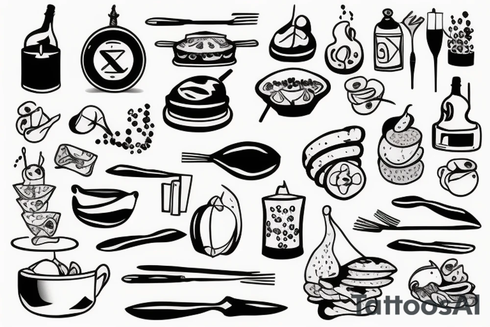 Dinner party tattoo idea