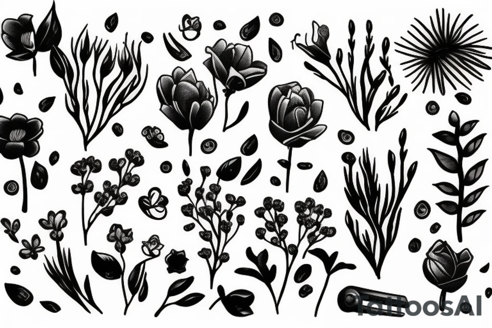 Garden at night tattoo idea