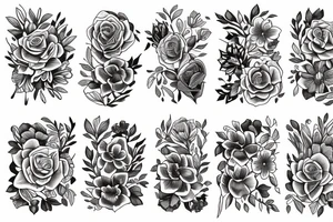 Books and flowers tattoo idea