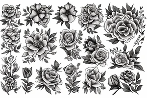 Books and flowers tattoo idea