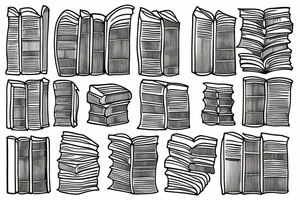 Books and flowers tattoo idea