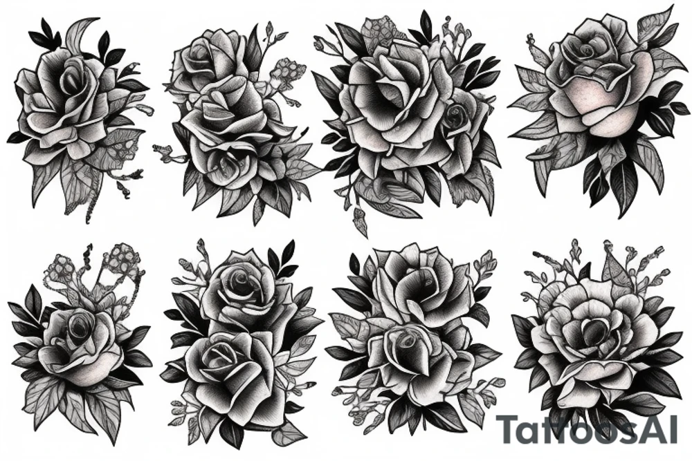 Books and blooms tattoo idea