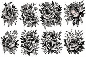 Books and blooms tattoo idea