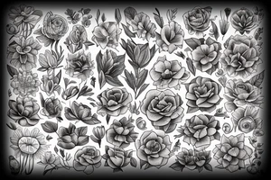 Books and blooms tattoo idea