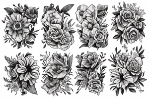 Books and flowers tattoo idea