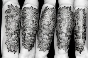 Stack of Books and flowers tattoo idea