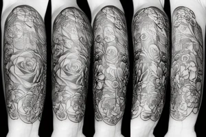 Tower of Books and flowers tattoo idea