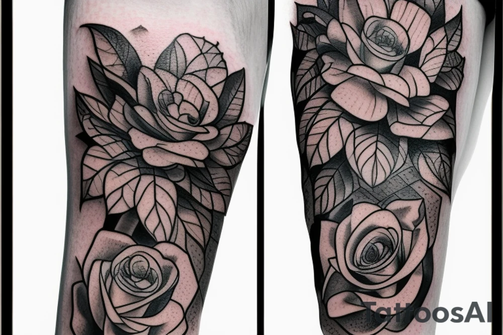 Tower of Books and flowers tattoo idea
