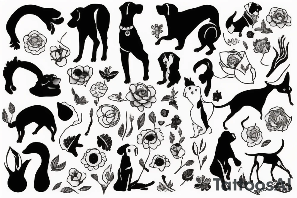 Girl and dog tattoo idea