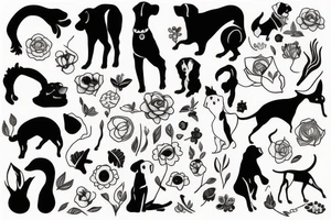 Girl and dog tattoo idea
