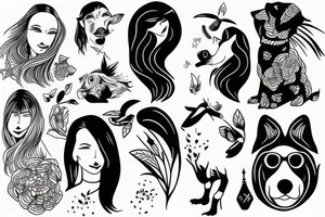 Girl and dog tattoo idea
