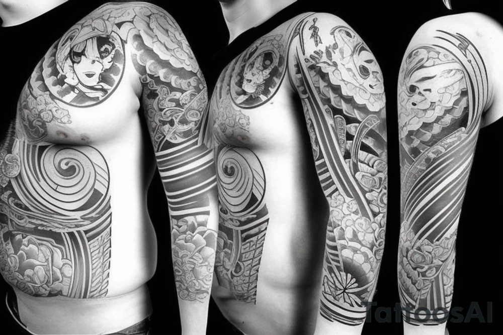 Japanese style sleeve tattoo idea