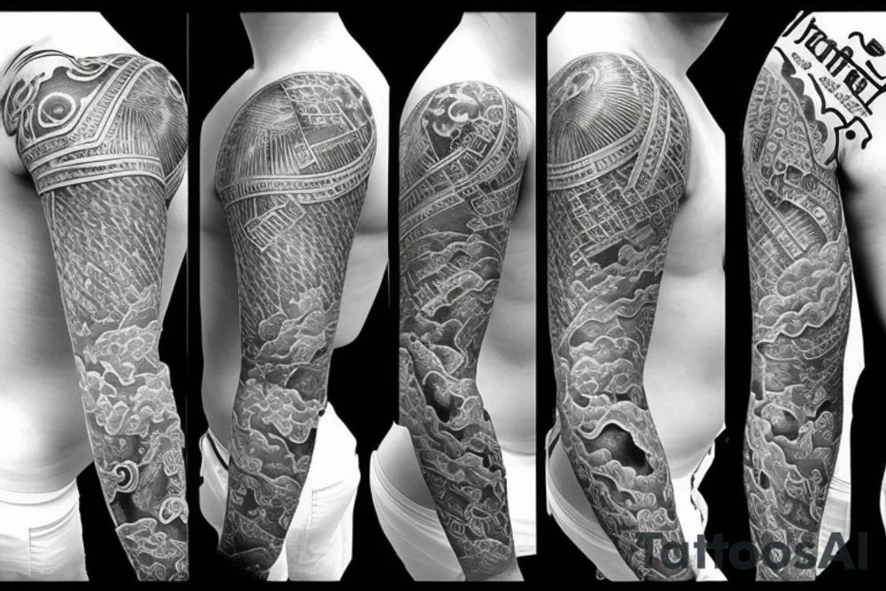 Japanese style sleeve tattoo idea