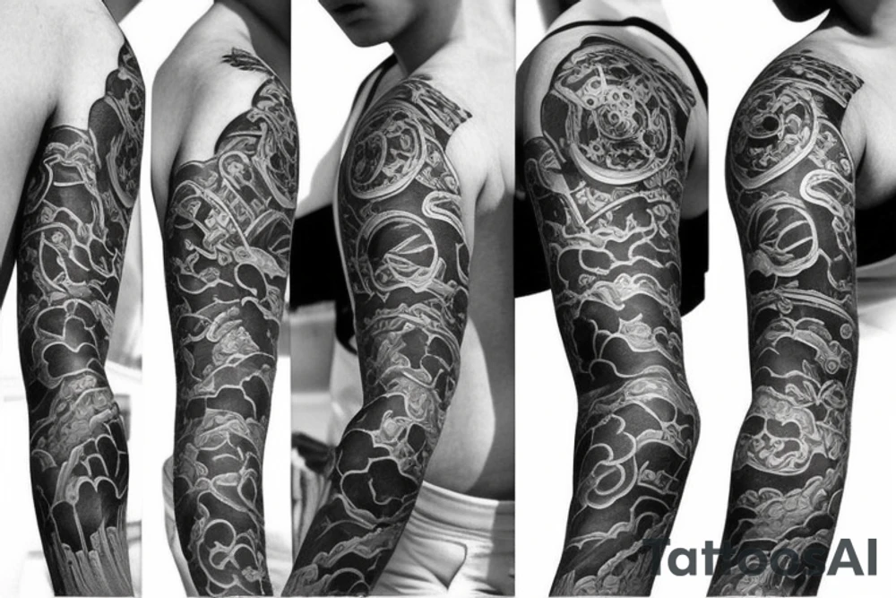 Japanese style sleeve tattoo idea