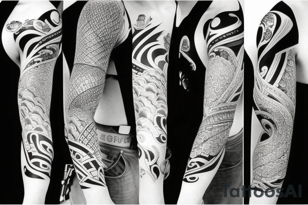 Japanese style sleeve tattoo idea