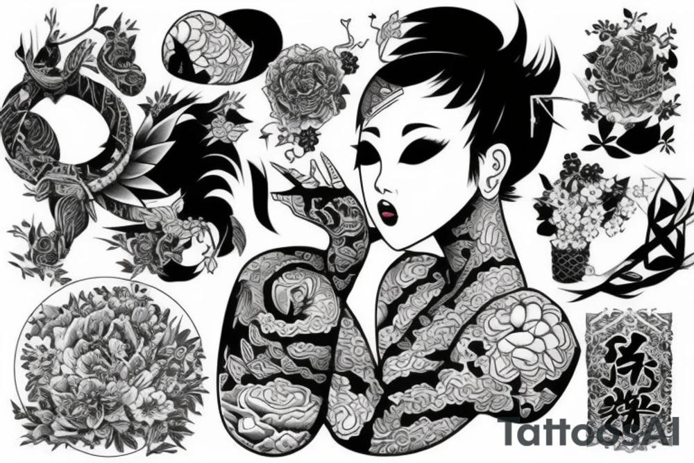 Japanese style sleeve tattoo idea