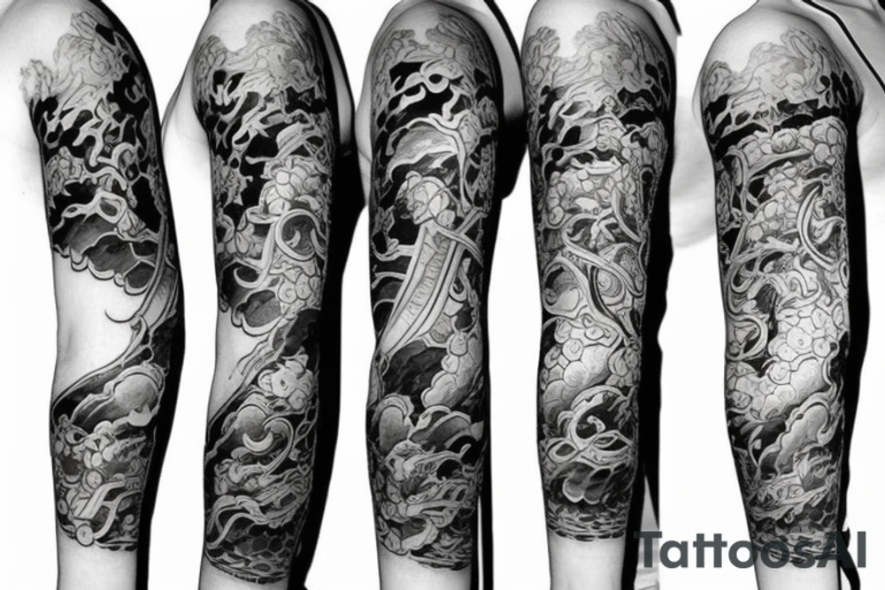 Japanese style sleeve tattoo idea