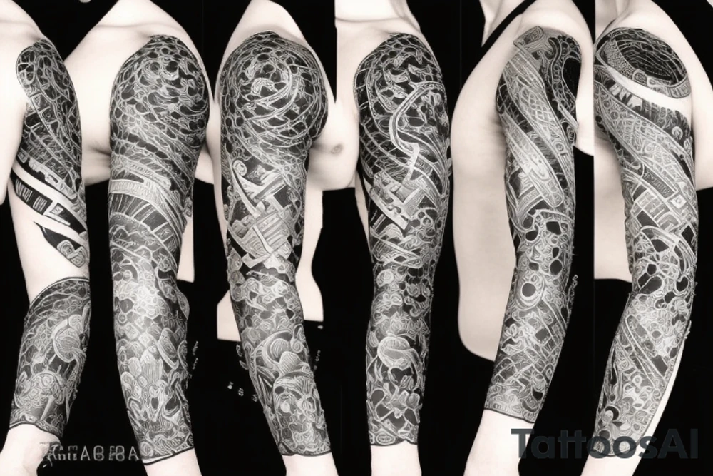 Japanese style sleeve tattoo idea