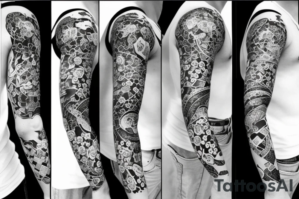 Japanese style sleeve tattoo idea