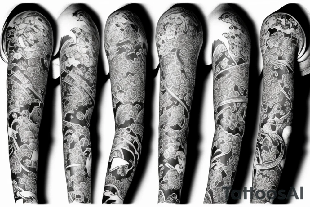 Japanese style sleeve tattoo idea