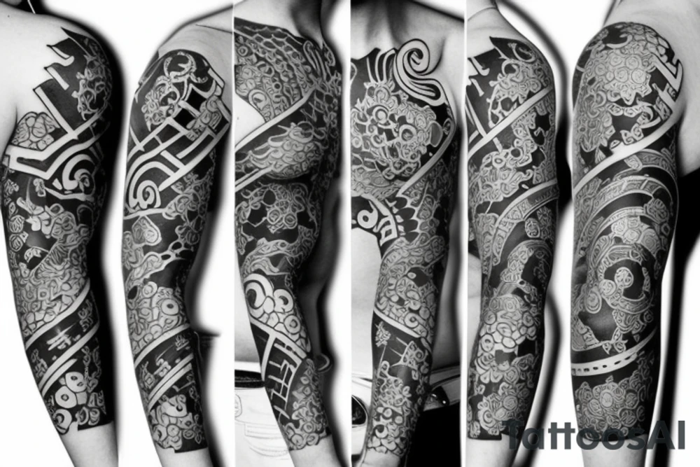 Japanese style sleeve tattoo idea