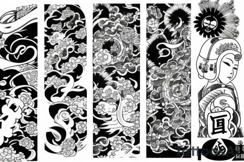 Japanese style sleeve tattoo idea