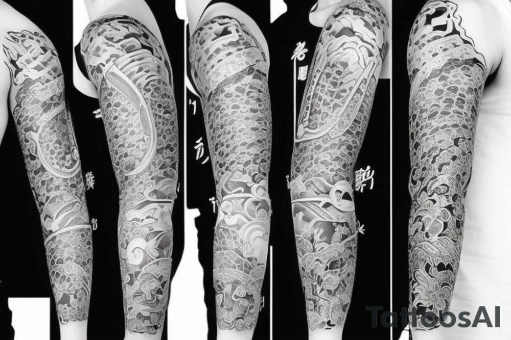 Japanese style sleeve tattoo idea