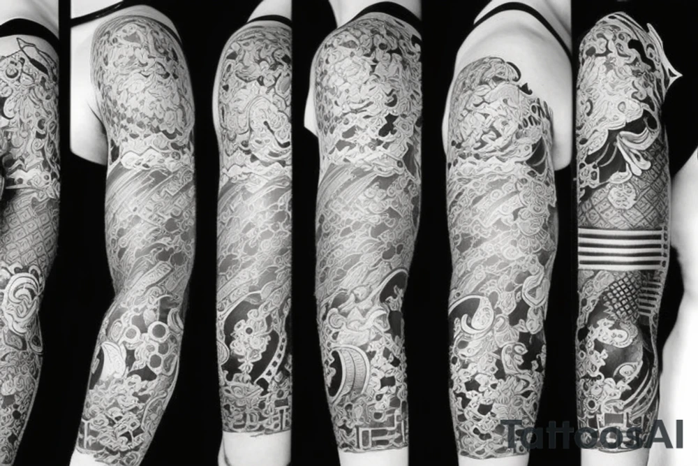 Japanese style sleeve tattoo idea