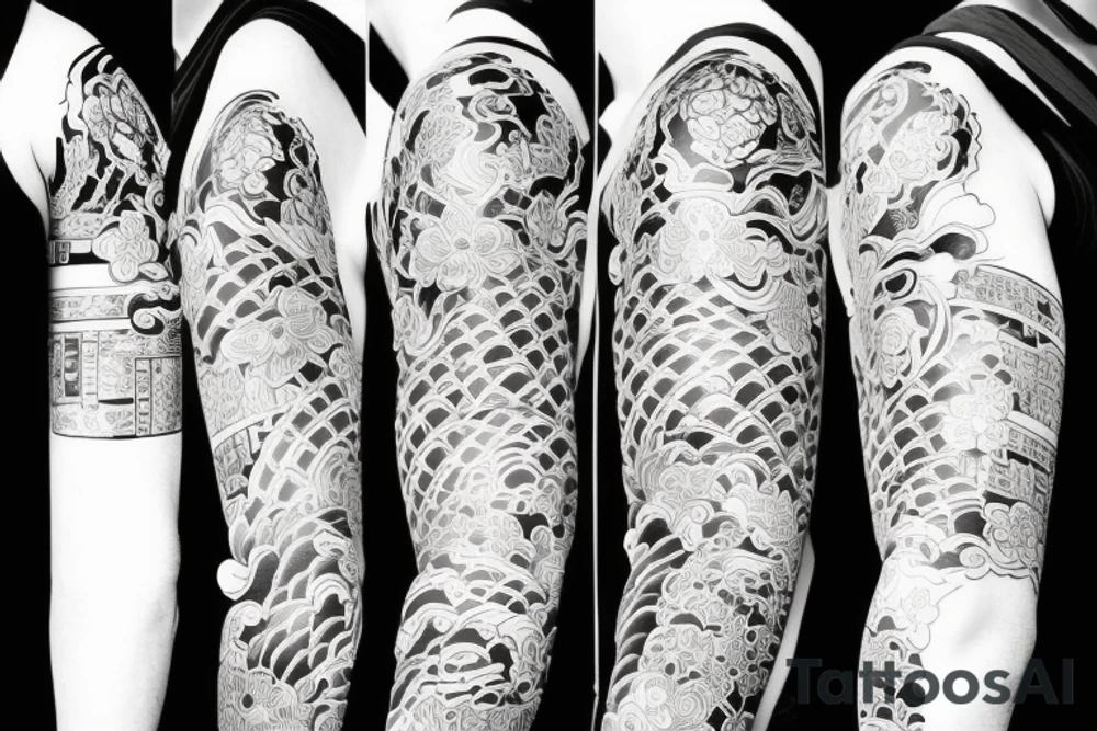 Japanese style sleeve tattoo idea