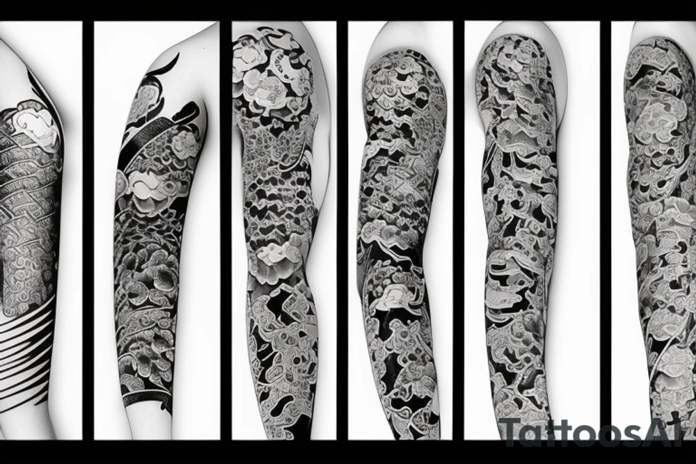 Japanese style sleeve tattoo idea
