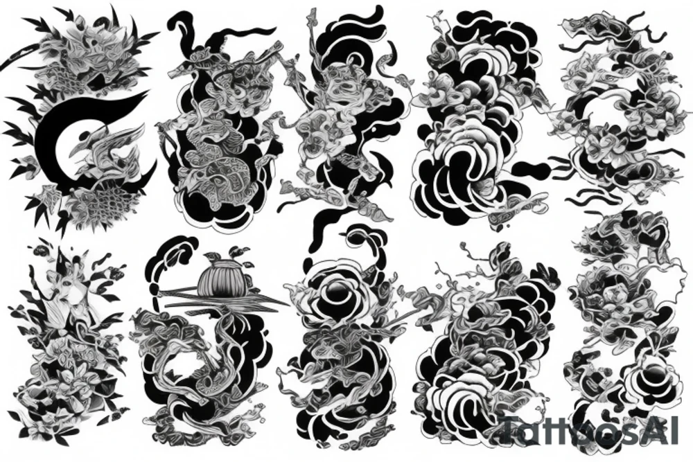 Japanese style sleeve tattoo idea