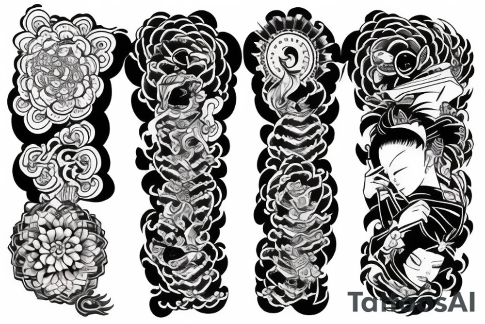 Japanese style sleeve tattoo idea
