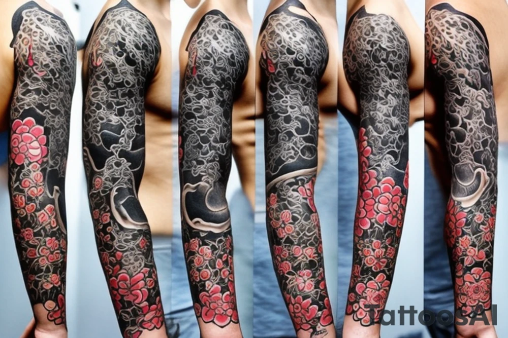Japanese style sleeve tattoo idea