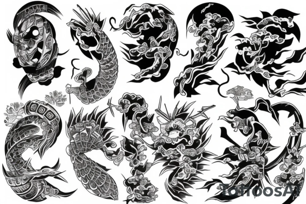Japanese style sleeve tattoo idea