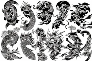 Japanese style sleeve tattoo idea