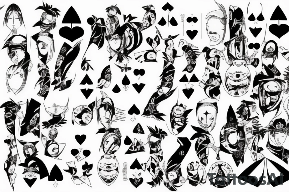 naruto kunai queen of hearts tattoo idea