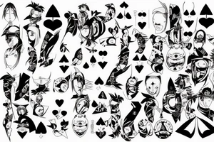 naruto kunai queen of hearts tattoo idea