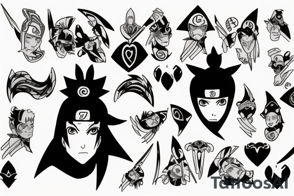 naruto kunai queen of hearts tattoo idea