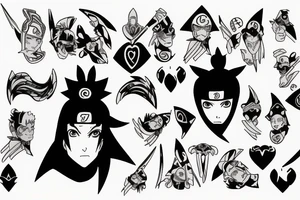 naruto kunai queen of hearts tattoo idea