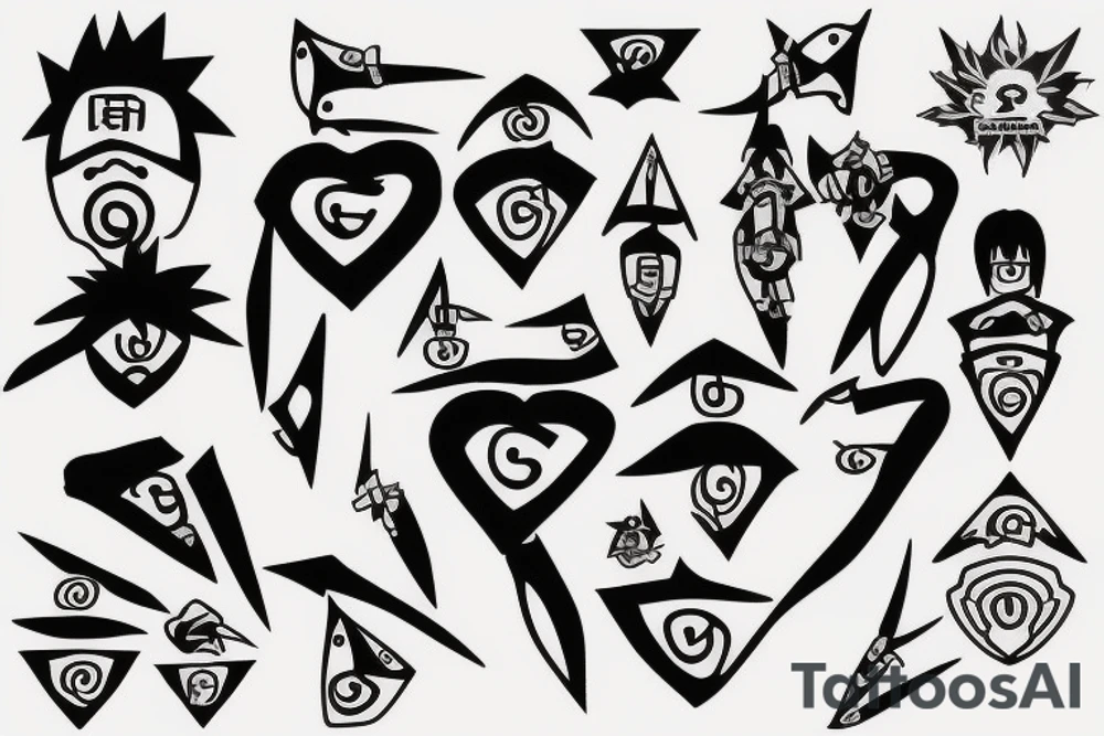 naruto kunai hearts tattoo idea