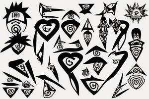naruto kunai hearts tattoo idea